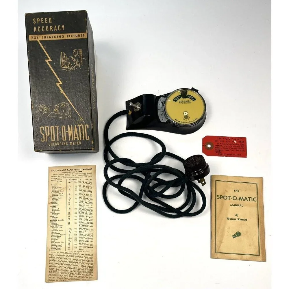 VTG KINNARD COMPANY Photography SPOT-O-MATIC Enlarging Meter w/ Box Manual WORKS